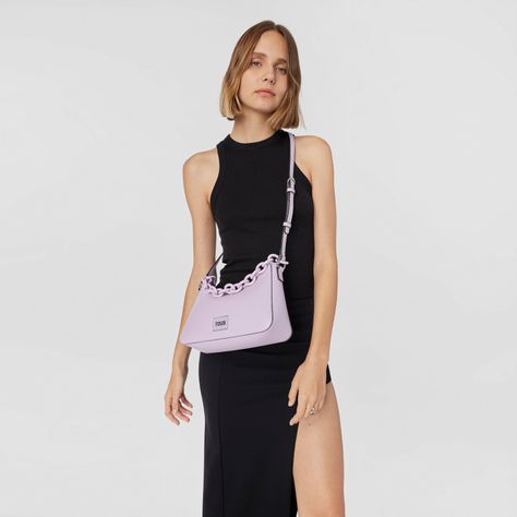 Bolso Bandolera baguette malva TOUS Sylvia-2