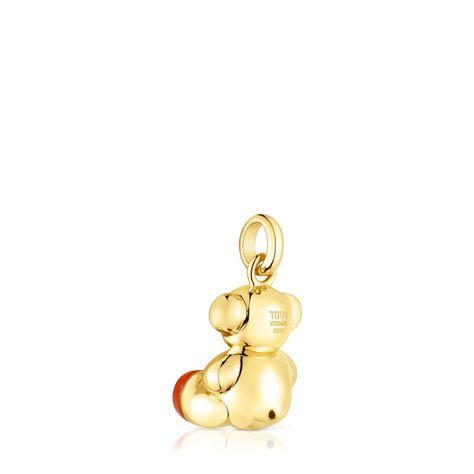 Colgante oso de plata vermeil y cornalina Boss Bear Tous-2