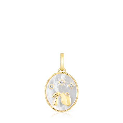 Colgante Acuario de vermeil con nácar  TOUS Horoscope-0