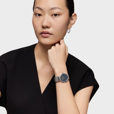 Reloj analógico con esfera azul y brazalete de acero S-Mesh Mirror-4