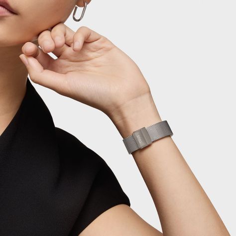 Reloj analógico con esfera azul y brazalete de acero S-Mesh Mirror-5
