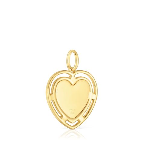 Colgante corazón con baño de oro 18 kt sobre plata y topacios Medallions-2