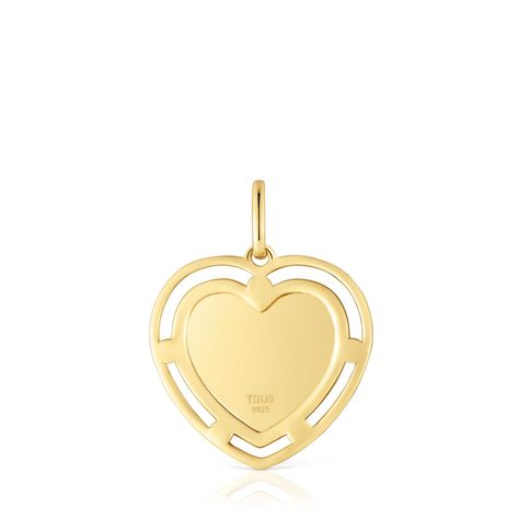 Colgante corazón con baño de oro 18 kt sobre plata y topacios Medallions-3