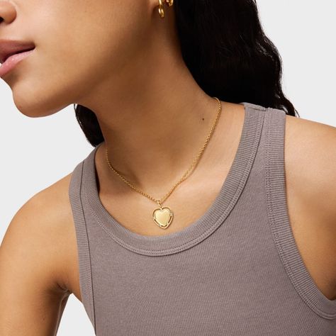 Colgante corazón con baño de oro 18 kt sobre plata y topacios Medallions-6