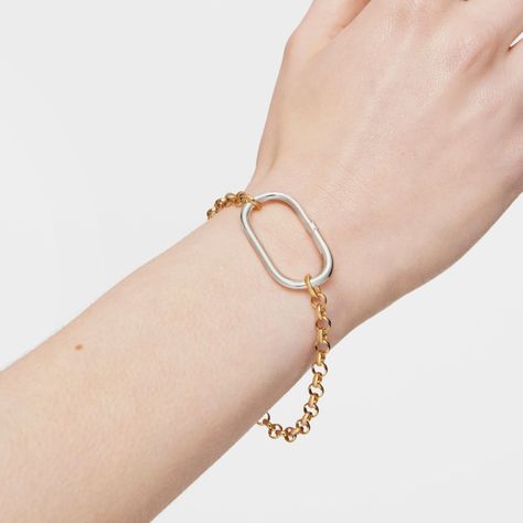 Anilla extra grande de plata Hold Oval-5