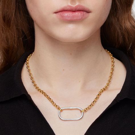 Anilla extra grande de plata Hold Oval-6