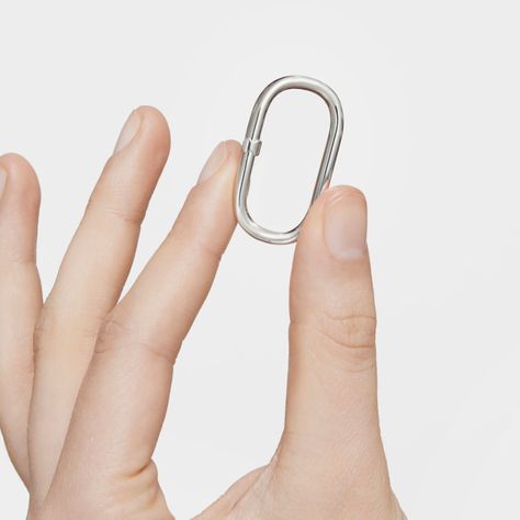 Anilla extra grande de plata Hold Oval-8