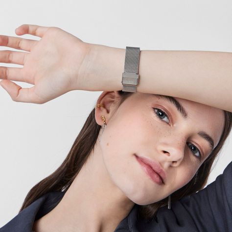 Reloj analógico S-Mesh de acero inoxidable-6