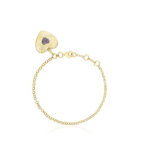 Pulsera de vermeil corazón con rodolitas Iris Motif Tous-1