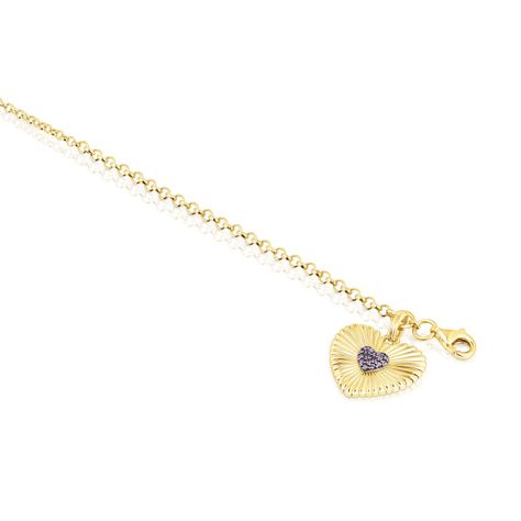 Pulsera de vermeil corazón con rodolitas Iris Motif Tous-2