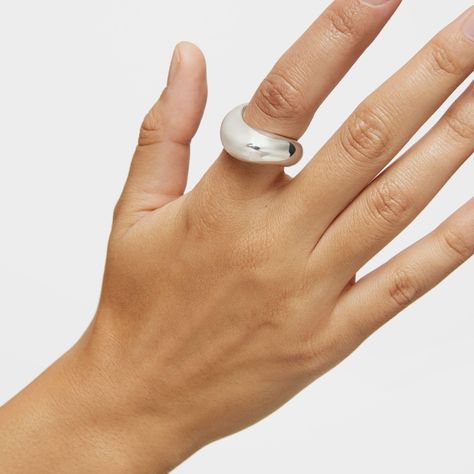 Anillo mediano de plata Galia Basics-3