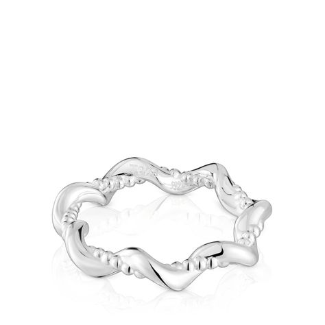 Anillo mediano de plata Twisted-2