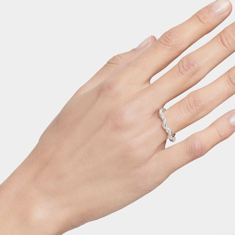 Anillo mediano de plata Twisted-5