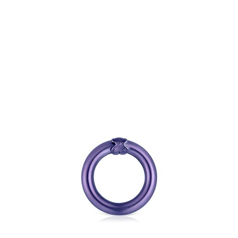 Anilla pequeña de plata en color morado Hold-0