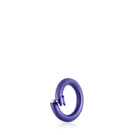 Anilla pequeña de plata en color morado Hold-1