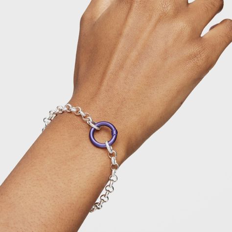 Anilla pequeña de plata en color morado Hold-5