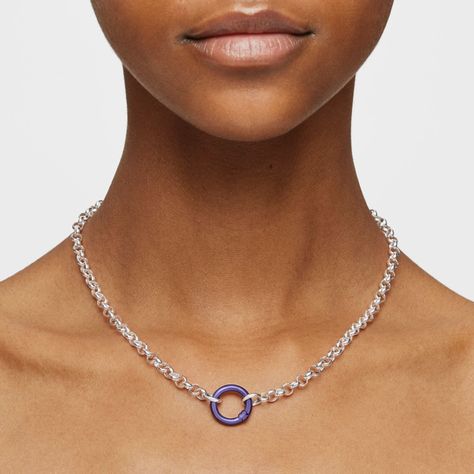 Anilla pequeña de plata en color morado Hold-6