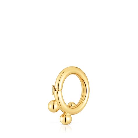 Anilla pequeña con baño de oro 18 kt sobre plata y detalles Hold-2