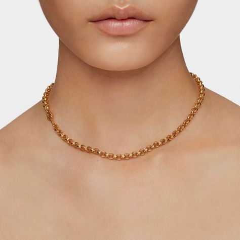 Collar corto con baño de oro 18 kt sobre plata 40 cm-7