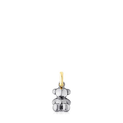 Colgante oso de plata dark silver vermeil Boss Bear Tous-0