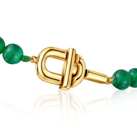 Pulsera con baño de oro sobre plata y calcedonias tratadas -1