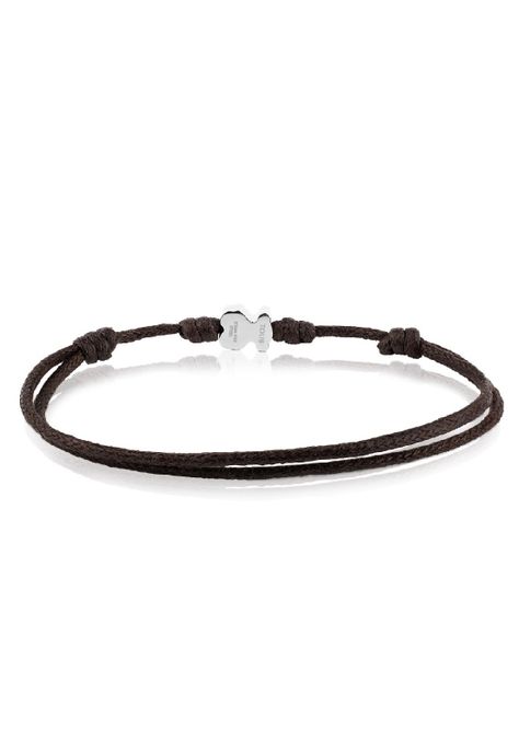 Pulsera Tous Super Micro de Acero y Cordón en color marrón-1