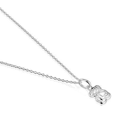 Collar triple oso de plata Bickie-2