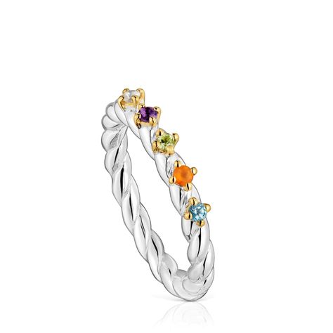 Anillo pequeño bicolor y gemas Sugar Party-0