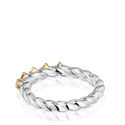 Anillo pequeño bicolor y gemas Sugar Party-2