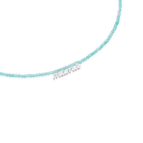 Collar Mama de plata y amazonitas TOUS Mama-1