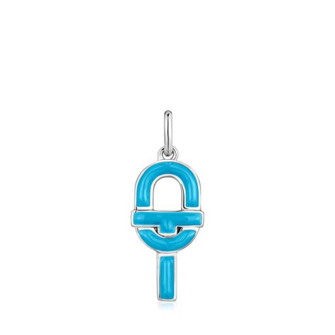 Colgante mediano de plata y esmalte azul TOUS MANIFESTO-0