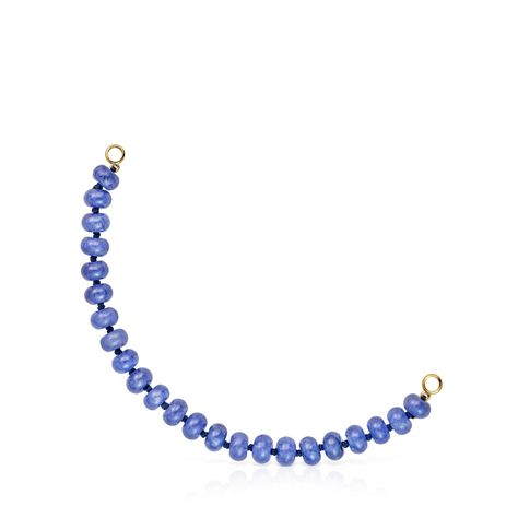 Pulsera con baño de oro 18 kt sobre plata y cuarzita azul Hold Oval-0