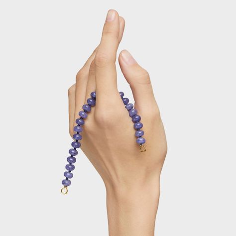 Pulsera con baño de oro 18 kt sobre plata y cuarzita azul Hold Oval-6