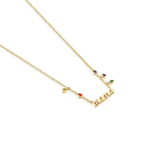 Collar Mama de plata vermeil y gemas TOUS Mama-2