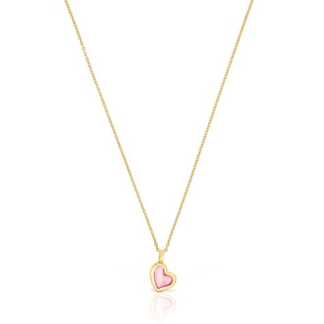 Collar de plata vermeil corazón rosa Gregal Tous-0