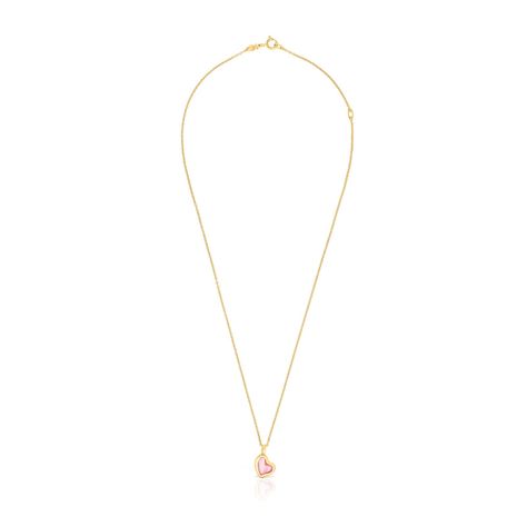 Collar de plata vermeil corazón rosa Gregal Tous-1