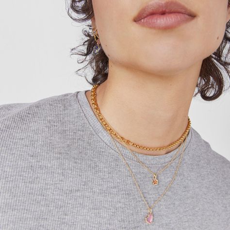 Collar de plata vermeil corazón rosa Gregal Tous-4