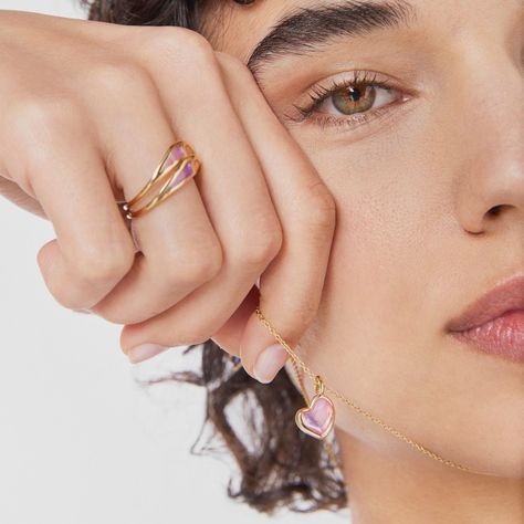 Collar de plata vermeil corazón rosa Gregal Tous-6