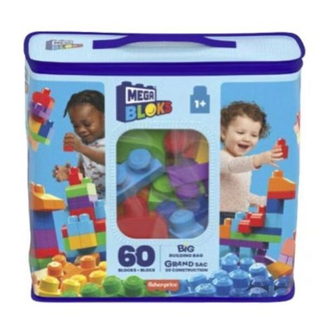 Mega Bloks Bloques Construcción Aprendizaje 60 Pzs + Bolsa-0