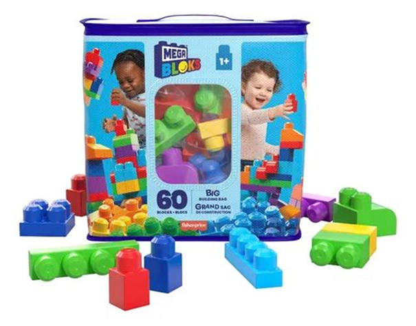 Mega Bloks Bloques Construcción Aprendizaje 60 Pzs + Bolsa-1