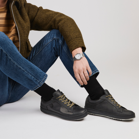 Zapatilla Cuero Hombre Véroz Vecchio - Negro/Verde-1