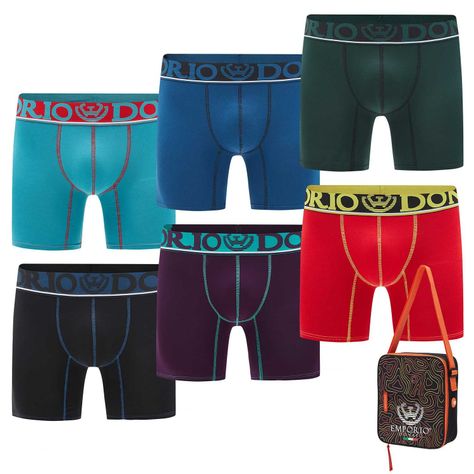 Pack 6 -Boxer Medio Algodón Hombre con Bolso Regalo -0