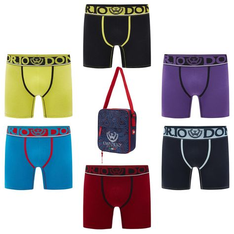 Pack 6 de Boxer Medio  Algodón Hombre + Bolso Regalo -0