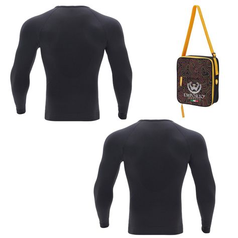 Pack 2 Camisetas Termica Primera Capa Microfibra Hombre+Bolso Regalo.-1