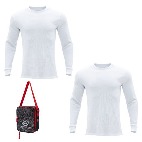 Pack 2 Camisetas Manga Larga Algodón Panal Hombre Con Bolso de Regalo-0