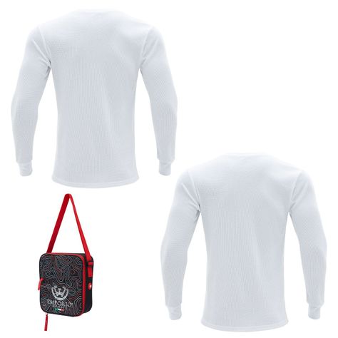 Pack 2 Camisetas Manga Larga Algodón Panal Hombre Con Bolso de Regalo-1