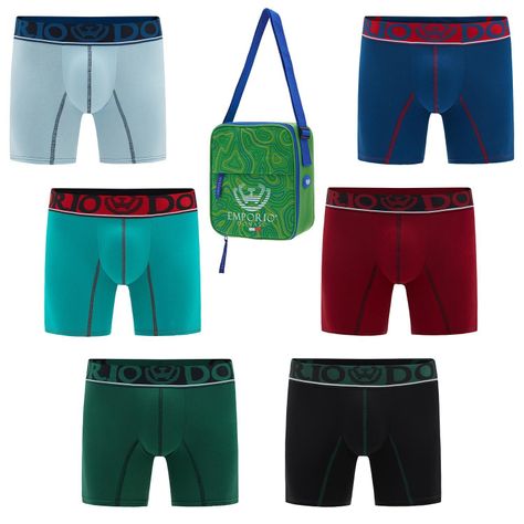 Pack de 6- Boxer Medio Algodón Hombre Con Bolso Regalo -0