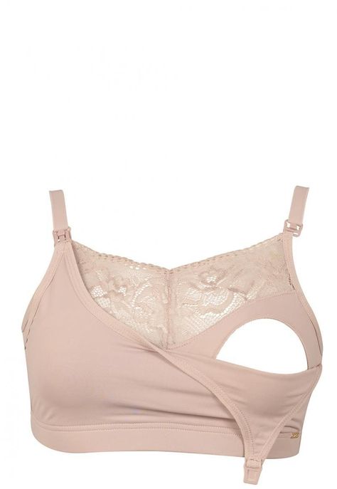 Sosten Lactancia Semi Encaje Algodón Beige 2Rios-0