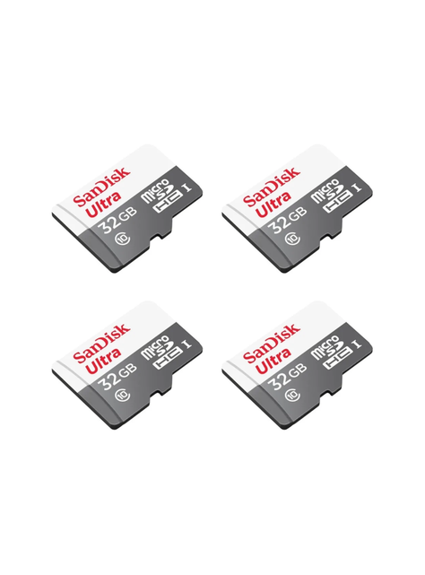 Pack 4 Tarjetas Sandisk  Microsd 32gb Clase 10 -0