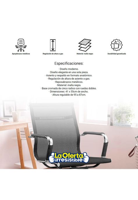 Silla de Oficina con Respaldo Anatómico Empoli-2
